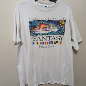 Vintage Single Stitch Caribbean Cruise Lines White Shirt XL 1992